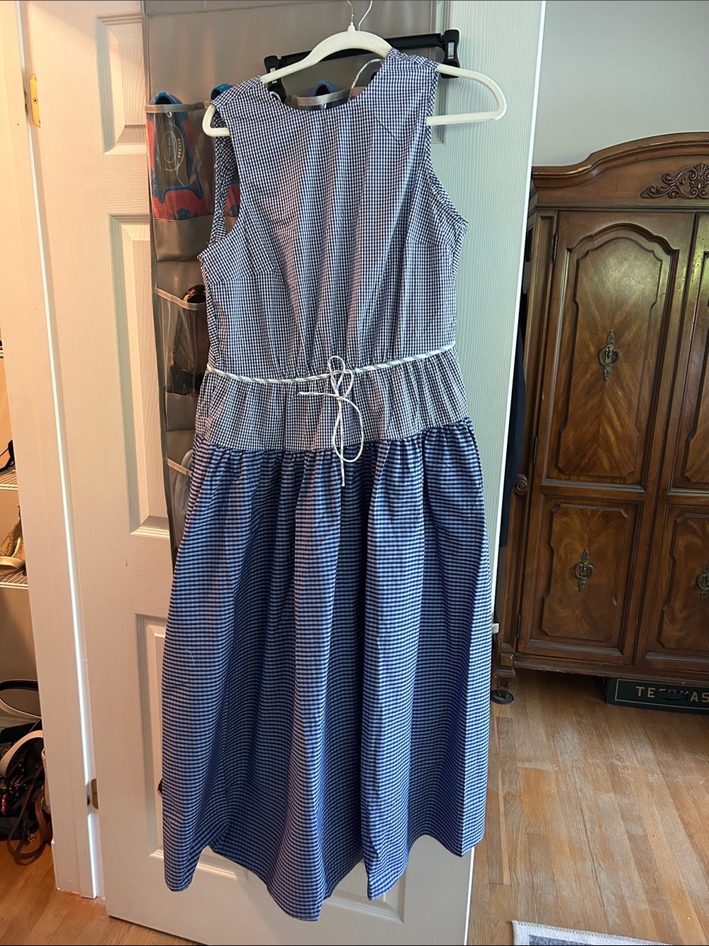 J. Crew Blue and White Gingham Sleeveless Cotton Dress (NWOT)